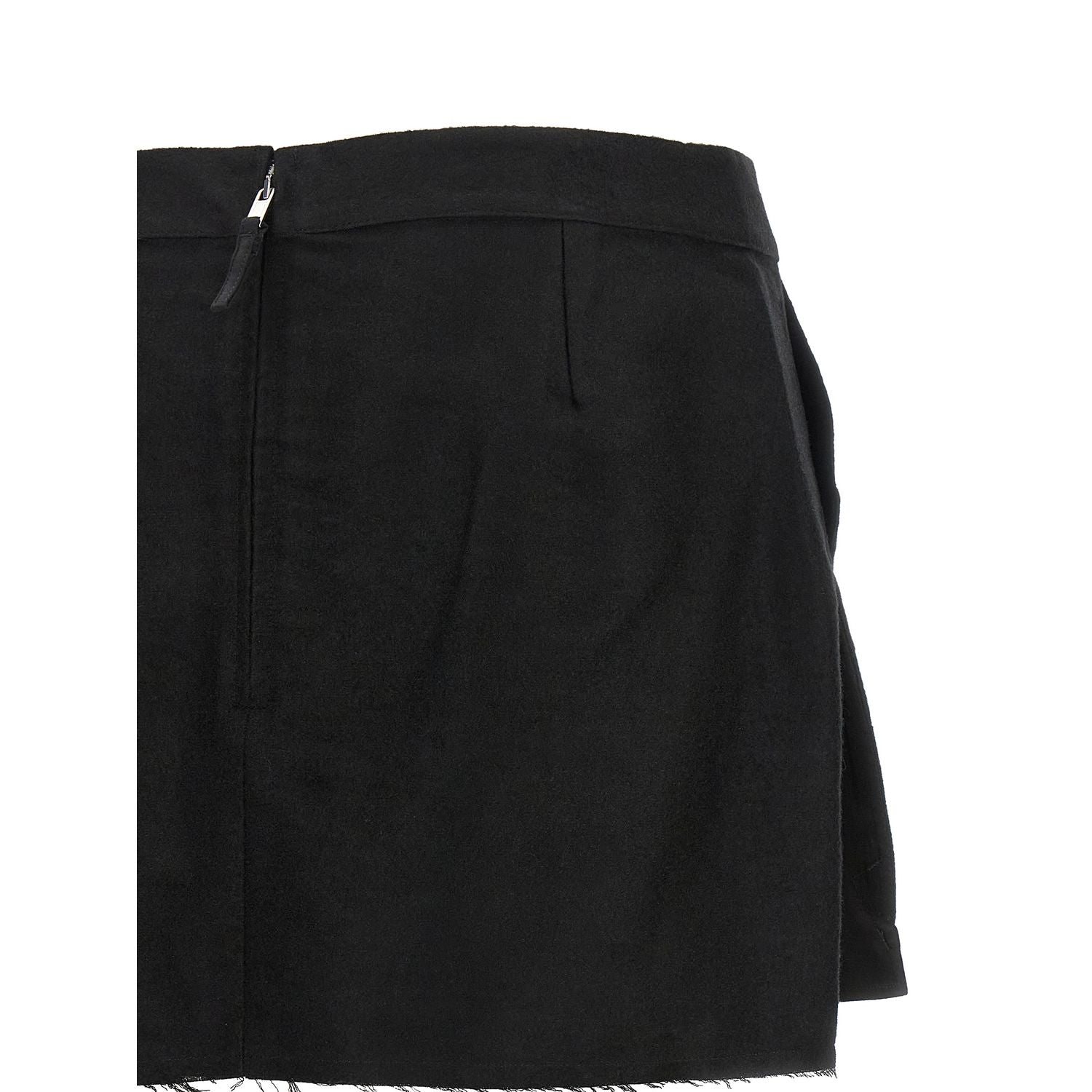 Rick Owens Black Ramie Long Skirt