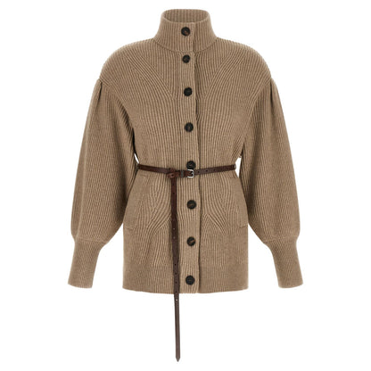 Brunello Cucinelli Beige Virgin Wool Cardigan