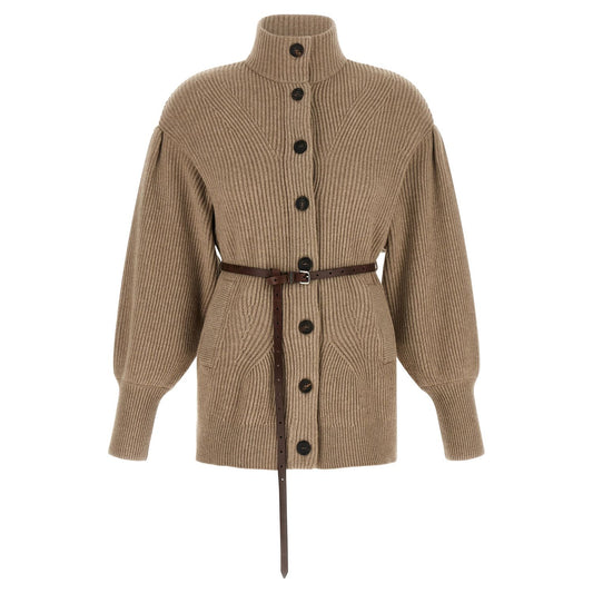 Brunello Cucinelli Beige Virgin Wool Cardigan