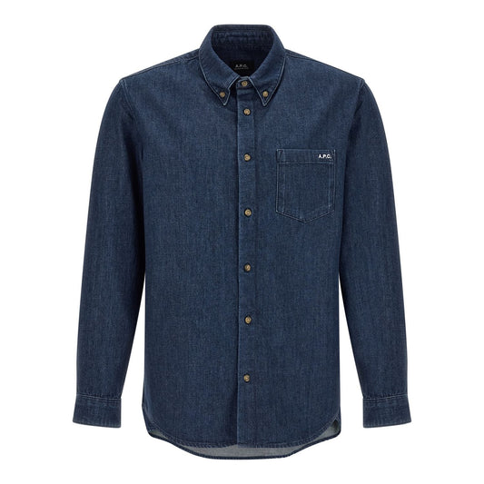 A.P.C. Blue Cotton Blouse