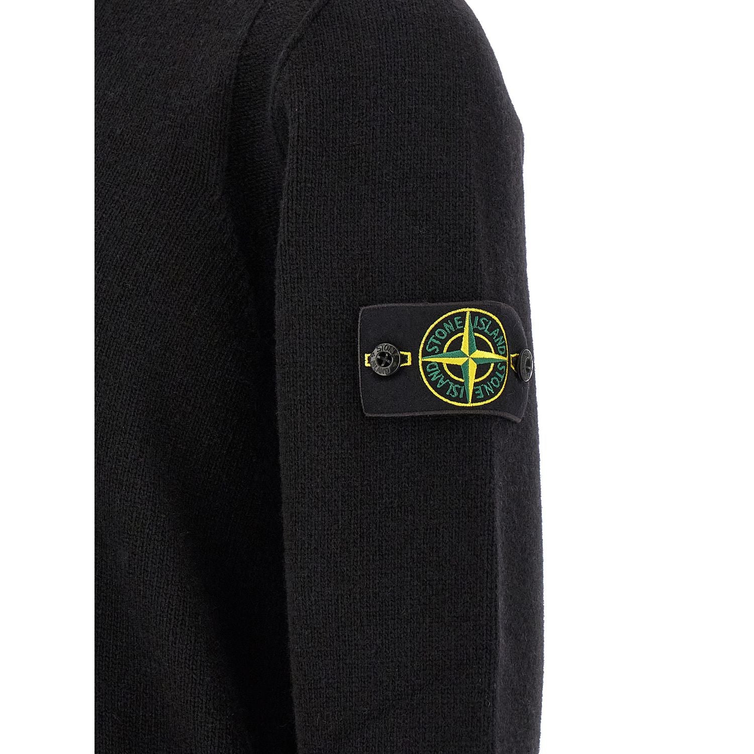 Stone Island Black Virgin Wool Cardigan