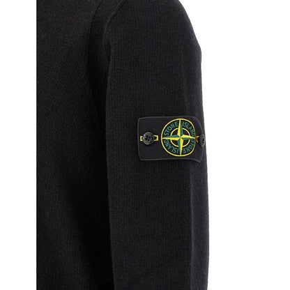 Stone Island Black Virgin Wool Cardigan