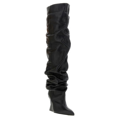 Balmain Black Calfskin Over The Knee