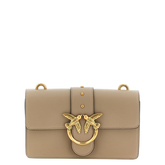 PINKO Gray Calfskin Crossbody Bag