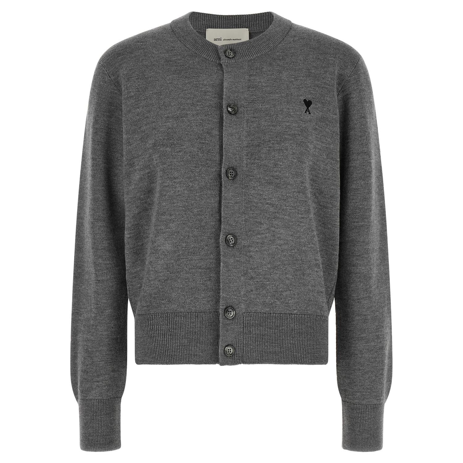 Ami Paris Gray Wool Cardigan