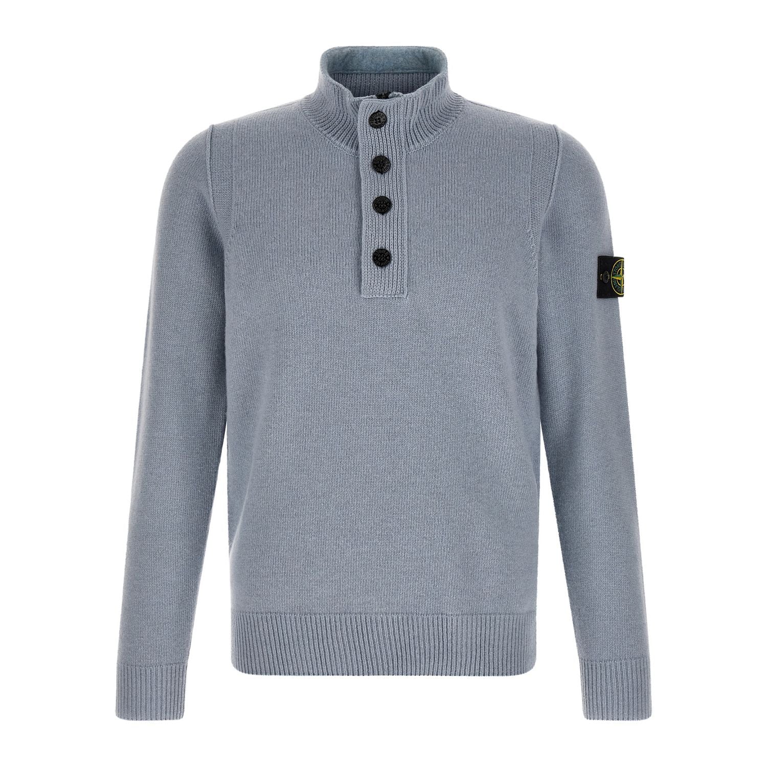 Stone Island Blue Virgin Wool Cardigan