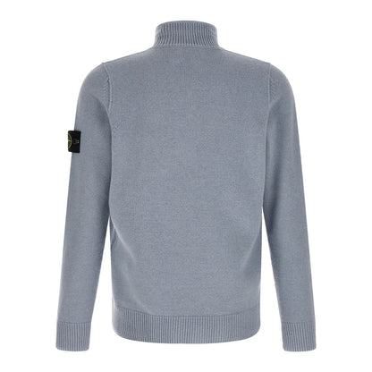 Stone Island Blue Virgin Wool Cardigan