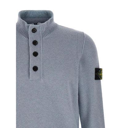 Stone Island Blue Virgin Wool Cardigan