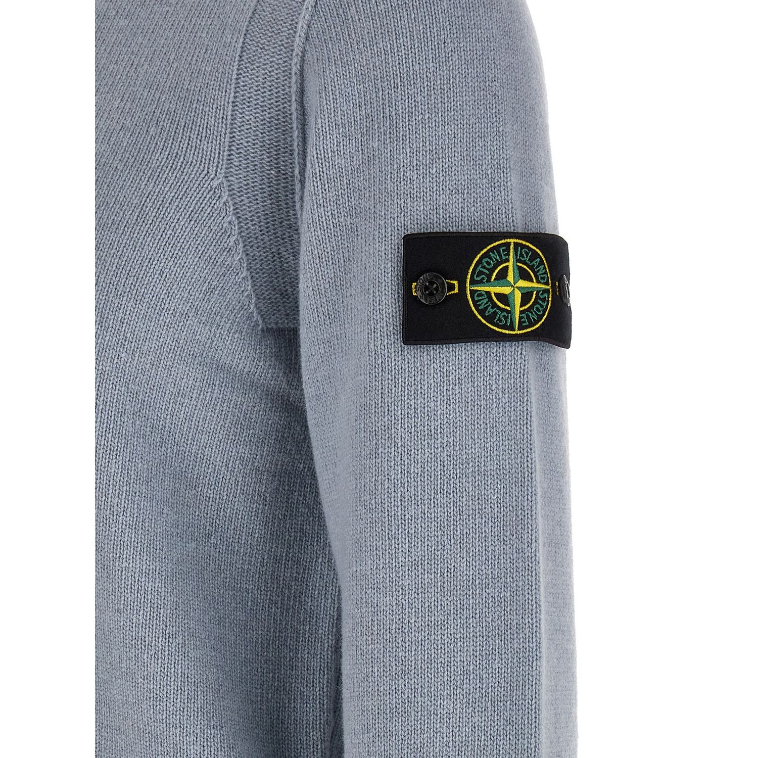 Stone Island Blue Virgin Wool Cardigan