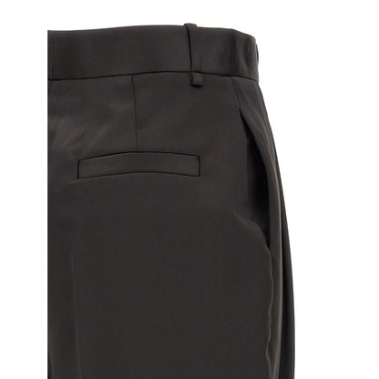 Elisabetta Franchi Black Polyester Cropped Pants