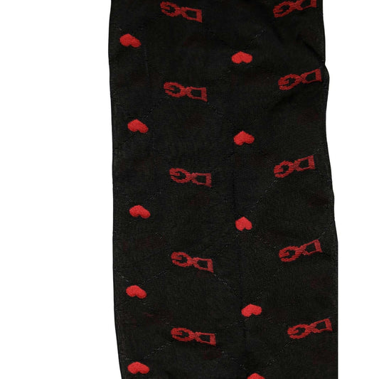 Dolce & Gabbana Black Nylon Hearts Tights Stocking Pantyhose Socks