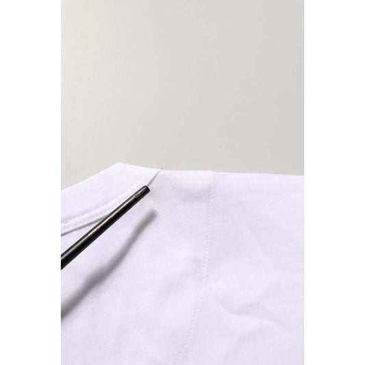 Dolce & Gabbana White Cotton Crew Neck Short Sleeves T-shirt