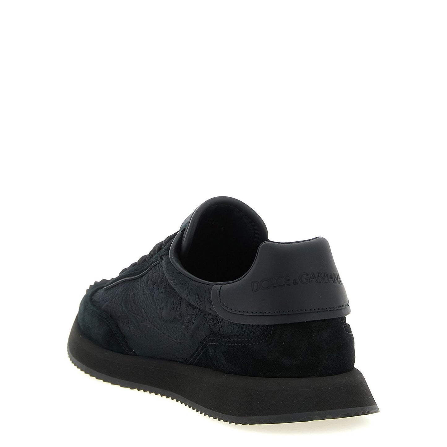 Dolce & Gabbana Black Leather Athletic Sneakers