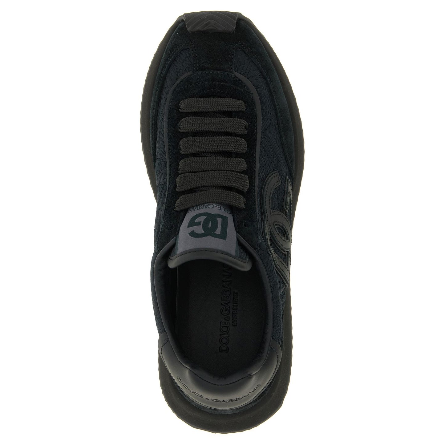 Dolce & Gabbana Black Leather Athletic Sneakers