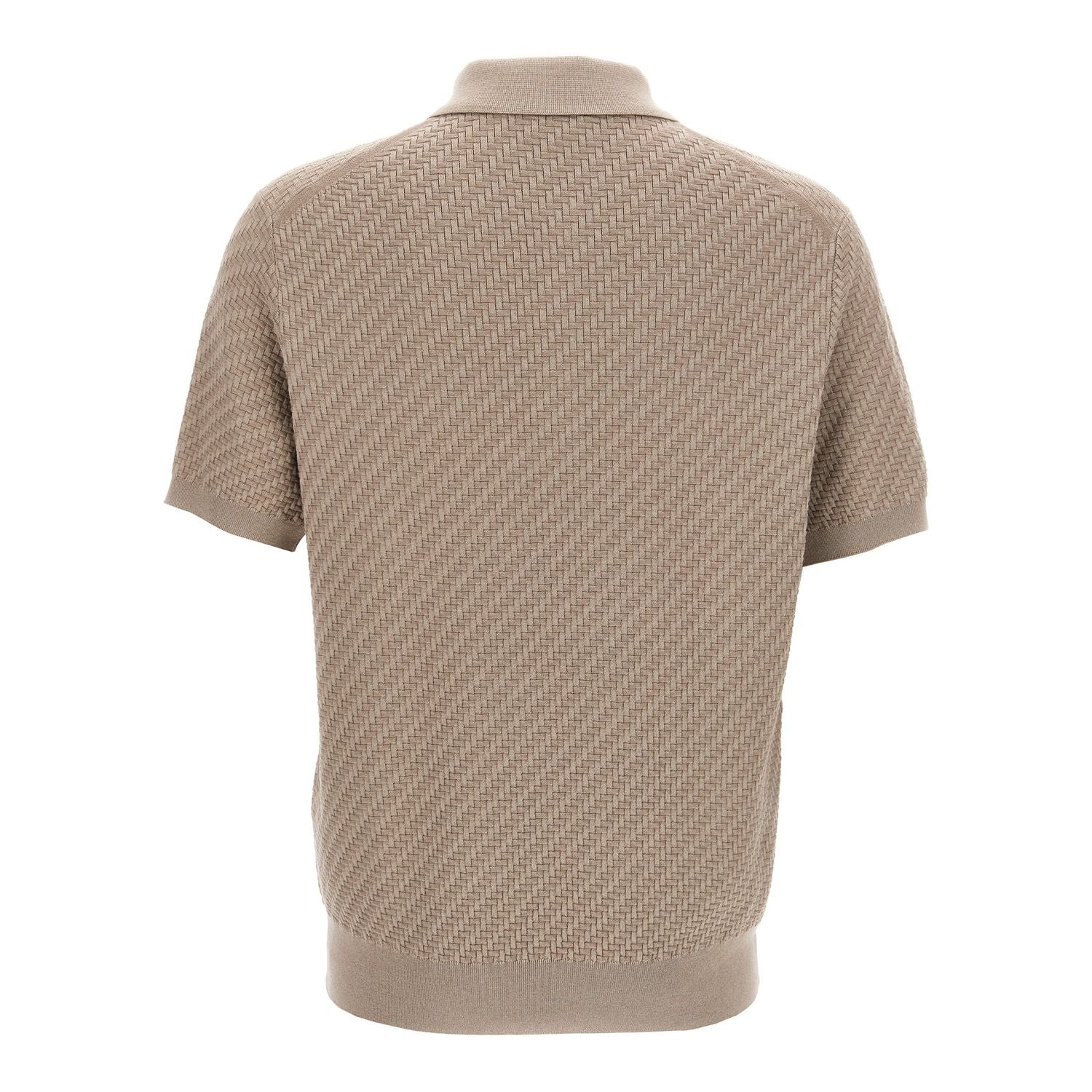 Brioni Beige Cotton Polo Shirt