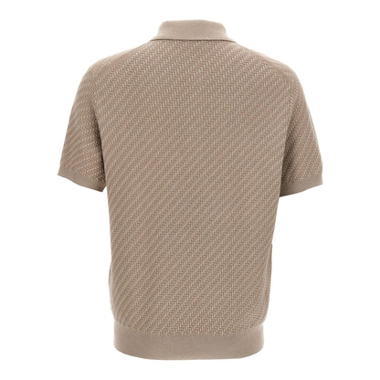 Brioni Beige Cotton Polo Shirt