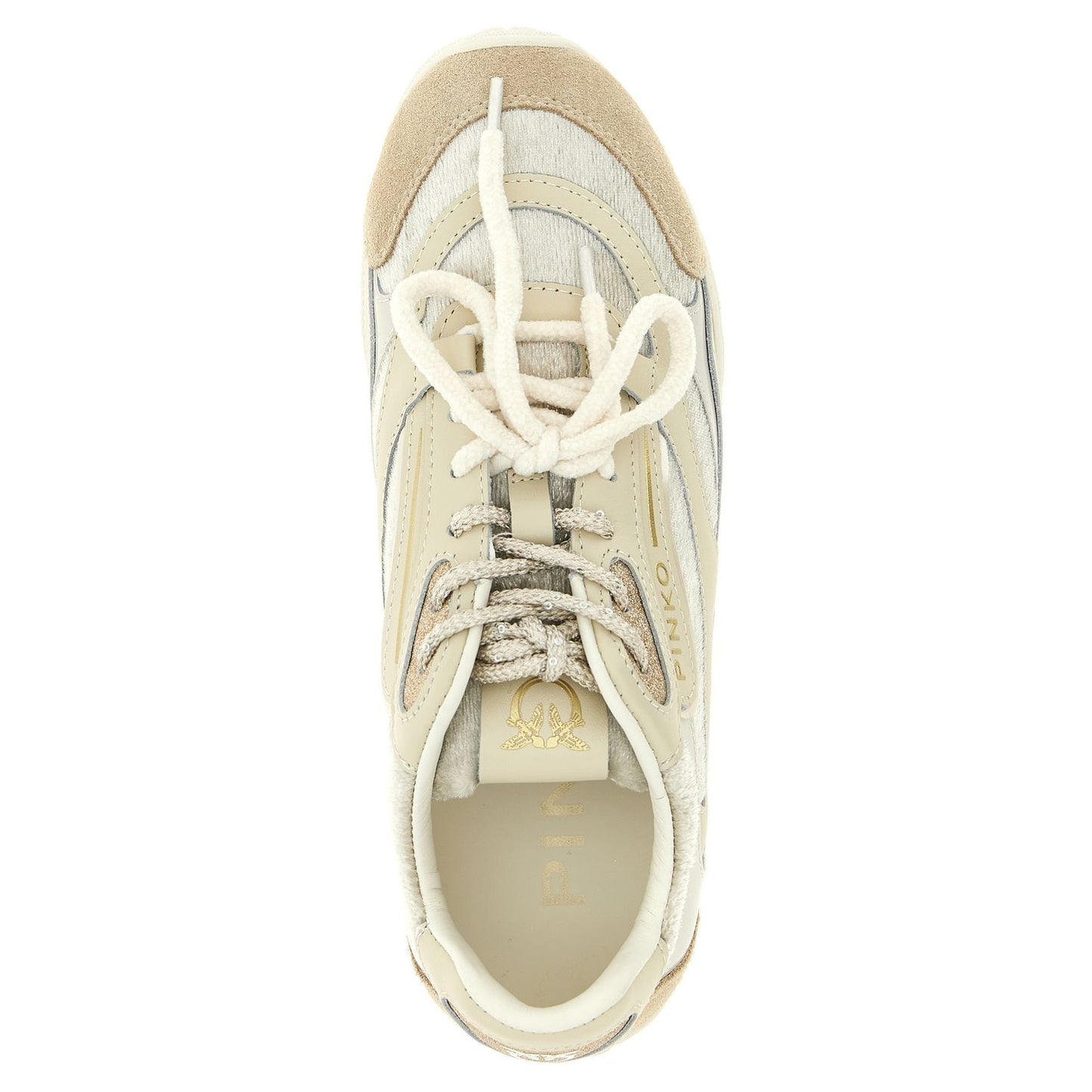 PINKO White Leather Low Top Sneakers