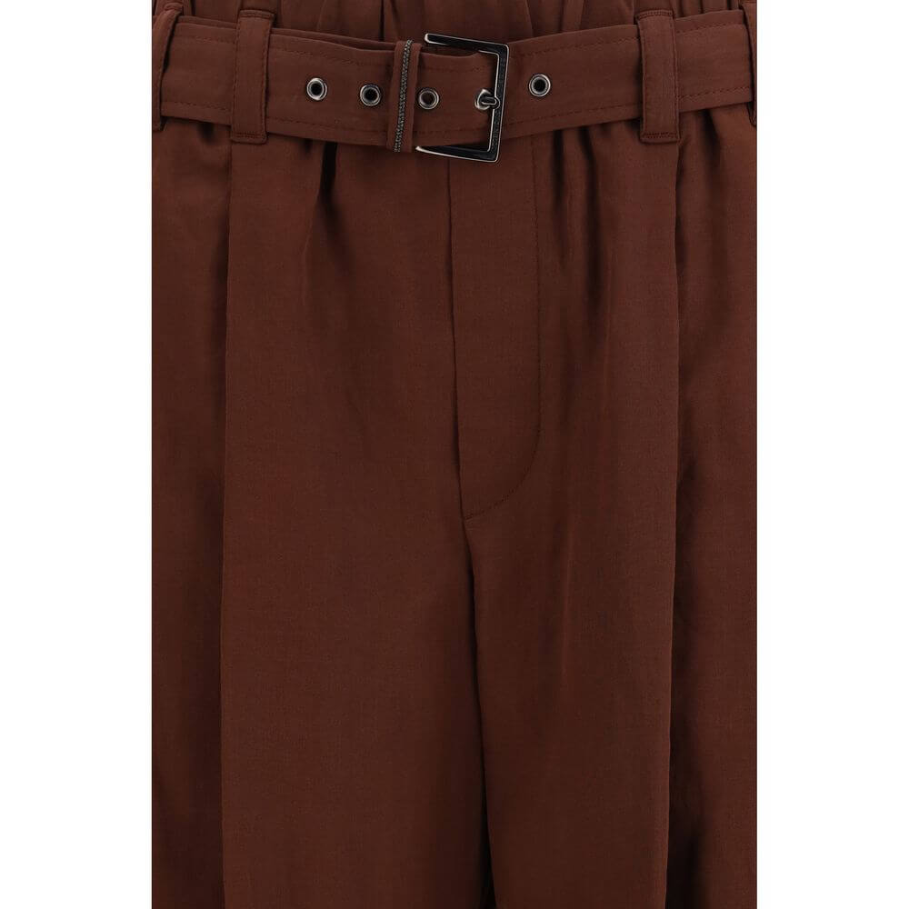 Brunello Cucinelli Brown Cotton Casual Pants