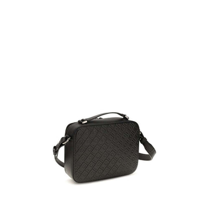 Ferragamo Black Calf Leather Bos Taurus Shoulder Bag