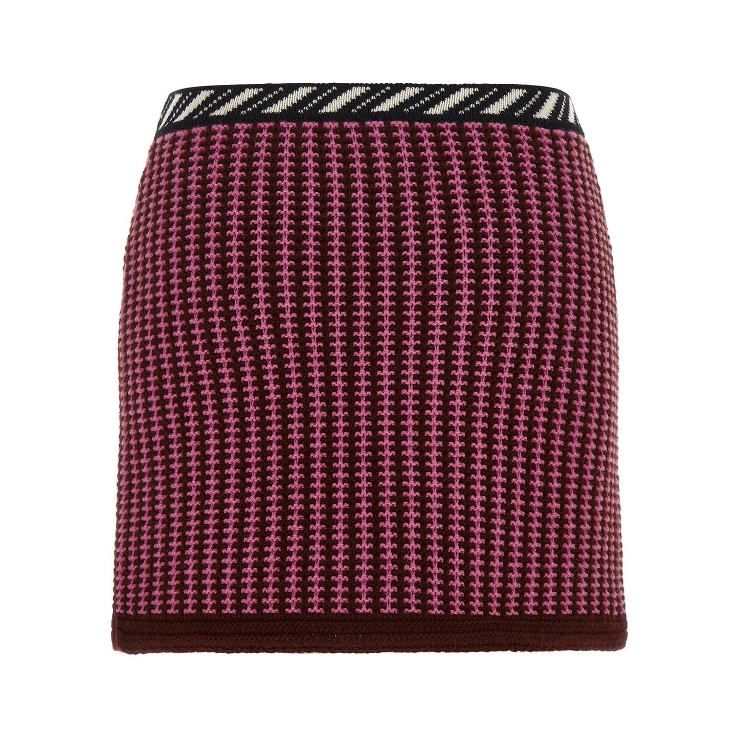 Versace Multicolor Virgin Wool Long Skirt