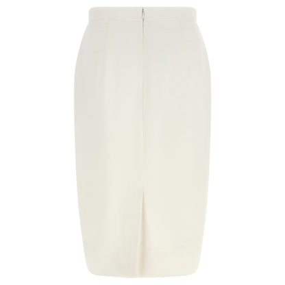 Stella McCartney White Polyester Midi Skirt