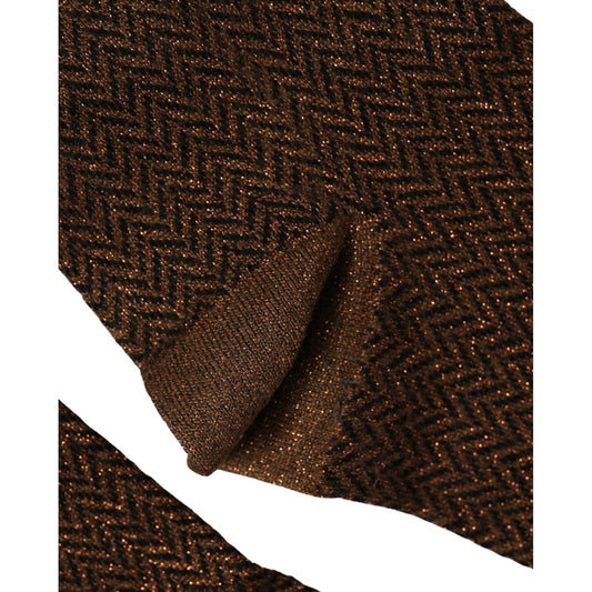 Dolce & Gabbana Men Brown Viscose Over The Calf Accessory Socks
