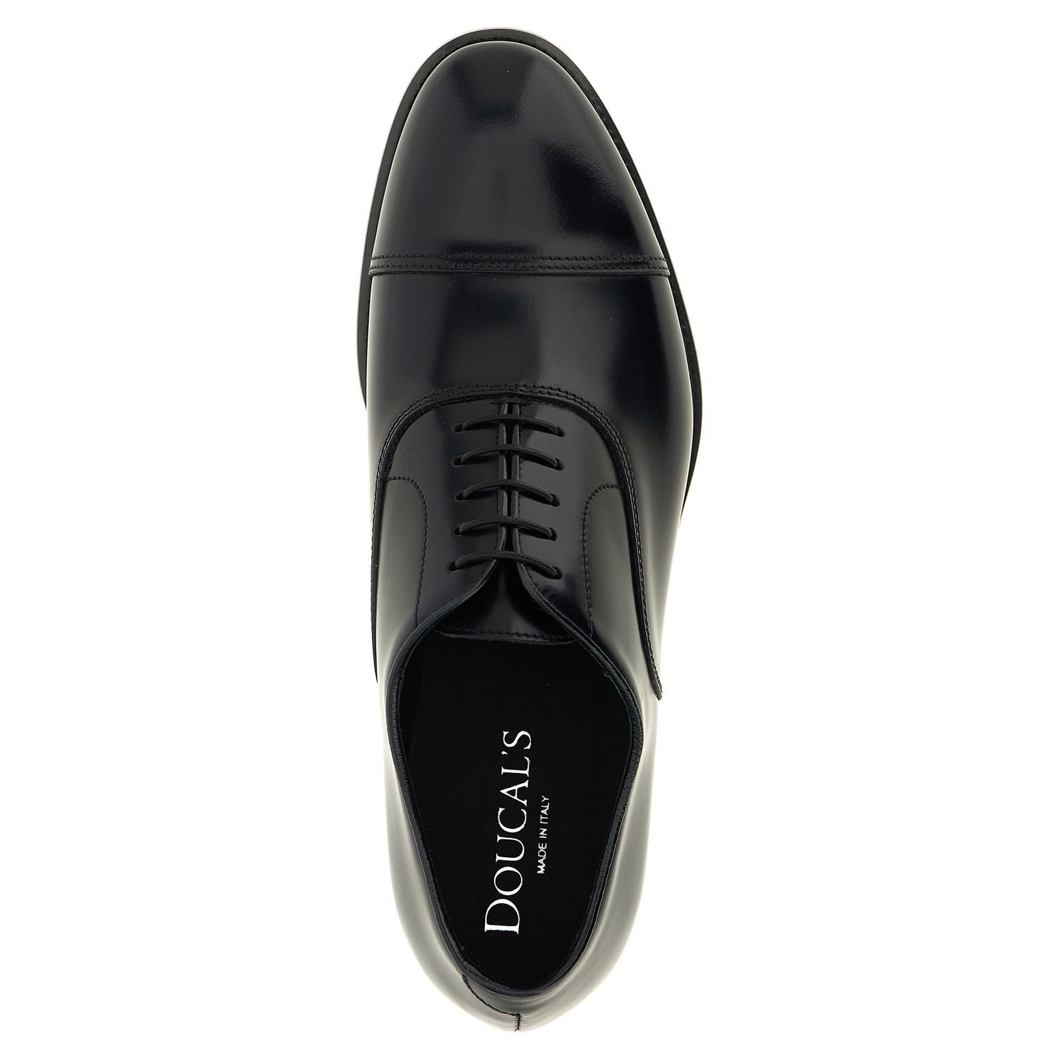 Doucal's Black Lamb Leather Oxfords And Derbies