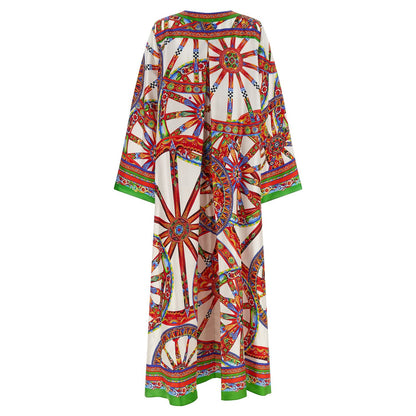 Dolce & Gabbana Multicolor Silk Long Dress