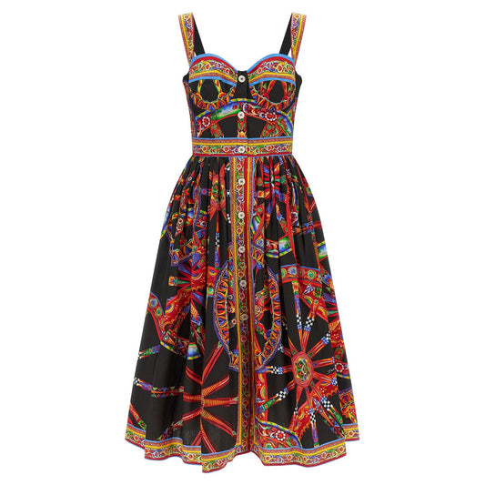 Dolce & Gabbana Multicolor Cotton Midi Dress