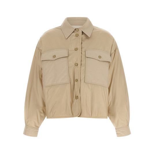 Max Mara Beige Polyester Full-Length Jacket