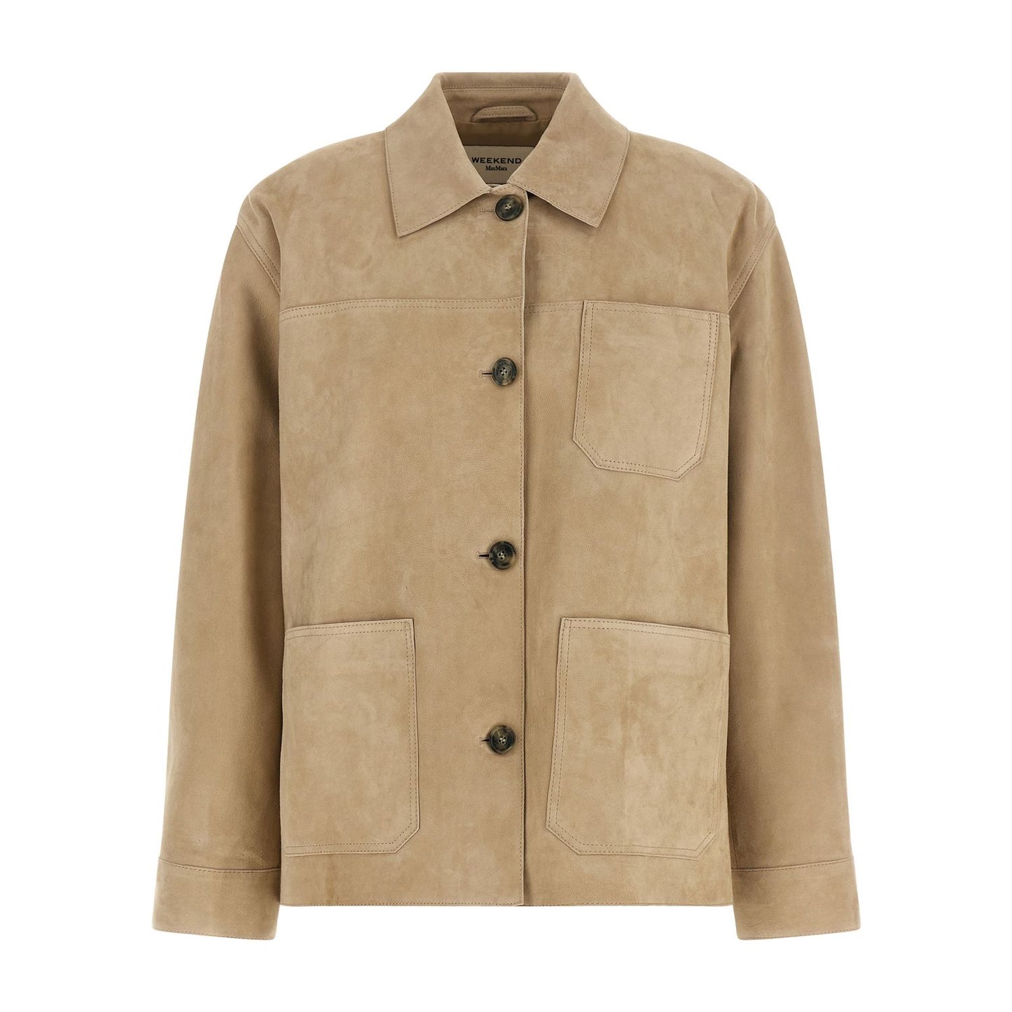 Max Mara Beige Lamb Leather Leather Jacket