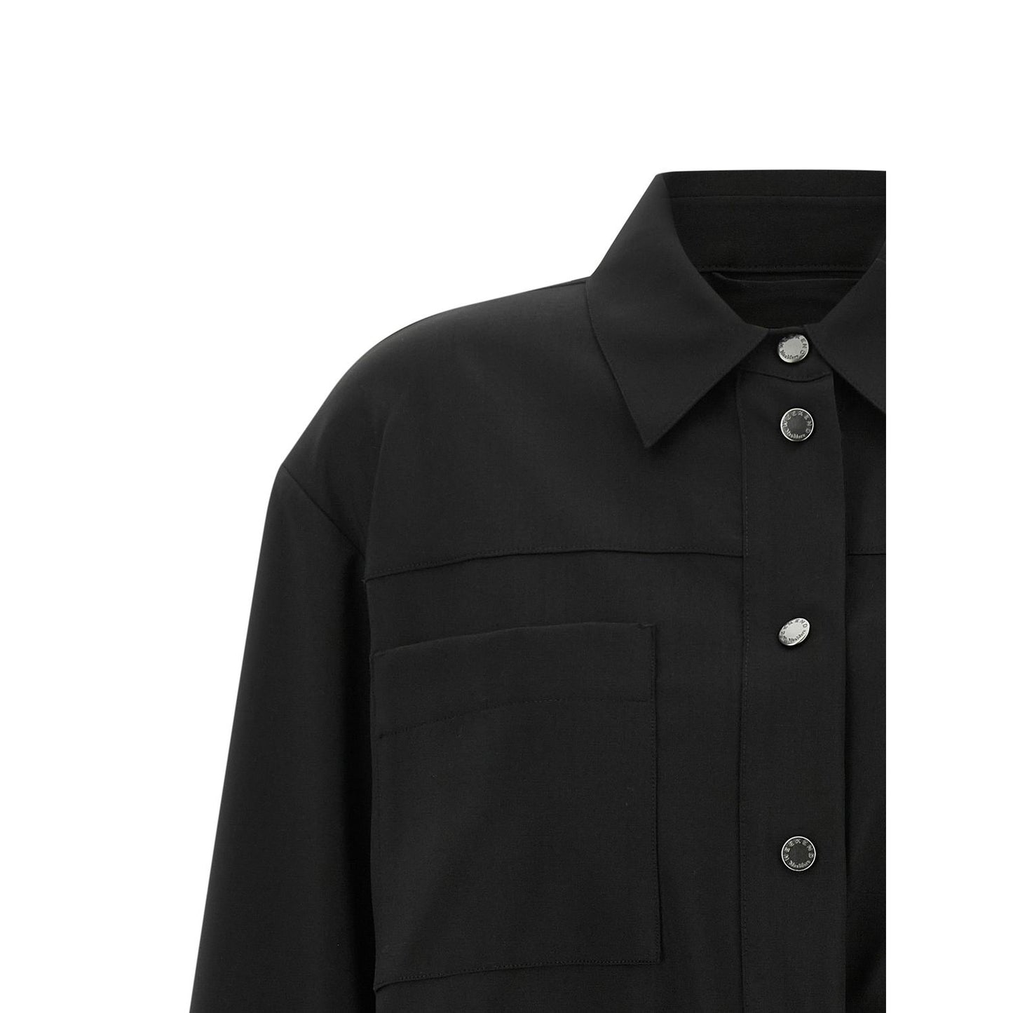 Max Mara Black Wool Full-Length Jacket