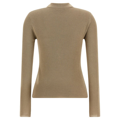 Max Mara Beige Silk Cardigan
