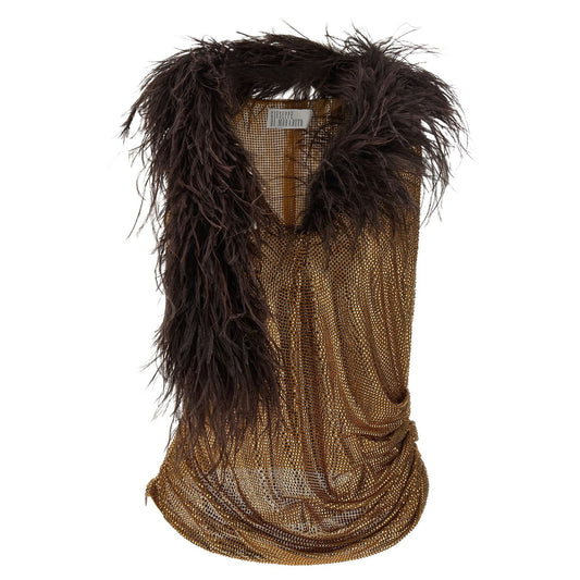 Giuseppe Di Morabito Gold Polyamide Tank Tops