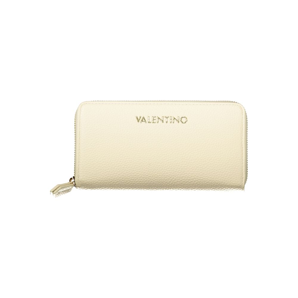Mario Valentino Beige Polyurethane Women's Wallet with Coin Purse and Card Spaces