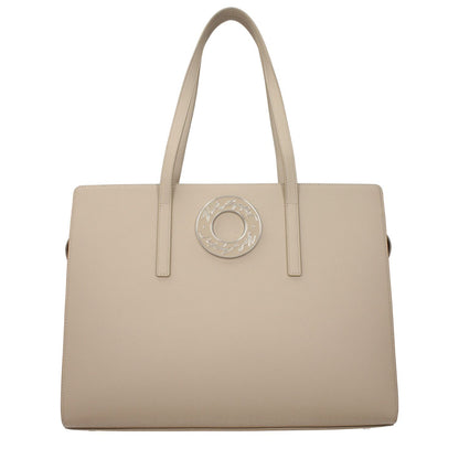Karl Lagerfeld Beige Leather Shoulder Bag