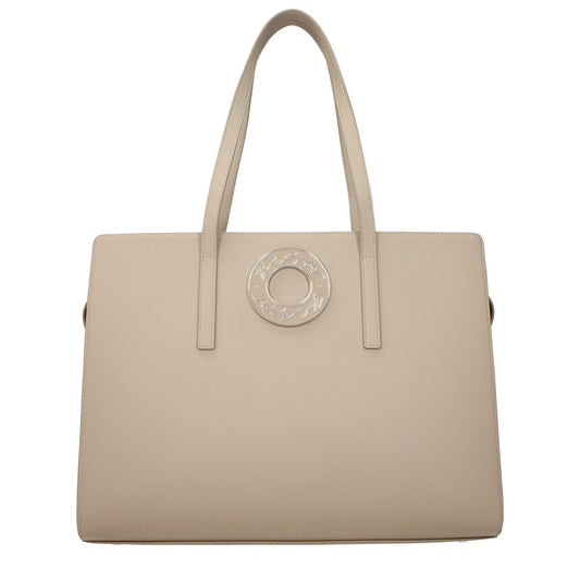 Karl Lagerfeld Beige Leather Shoulder Bag