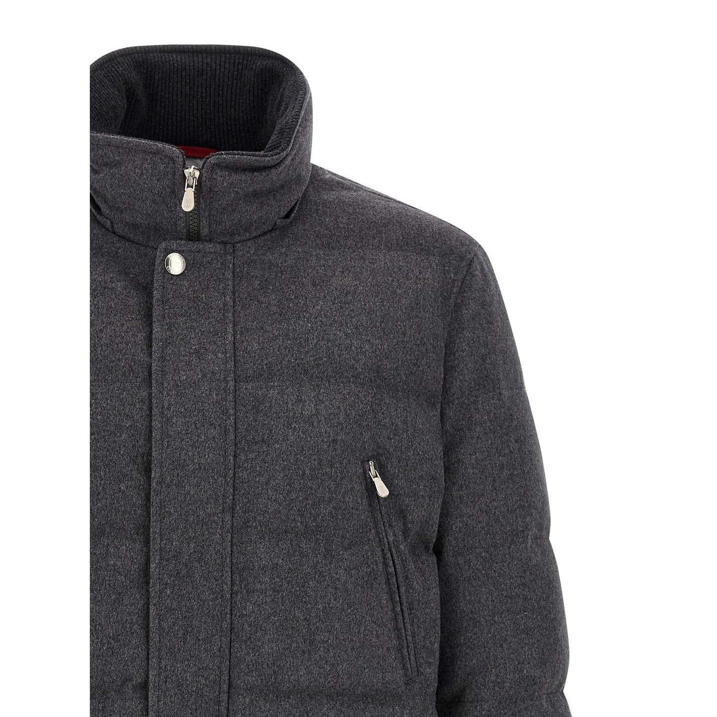 Brunello Cucinelli Gray Wool Parka