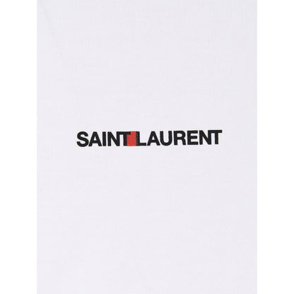 Saint Laurent White Cotton T-Shirt