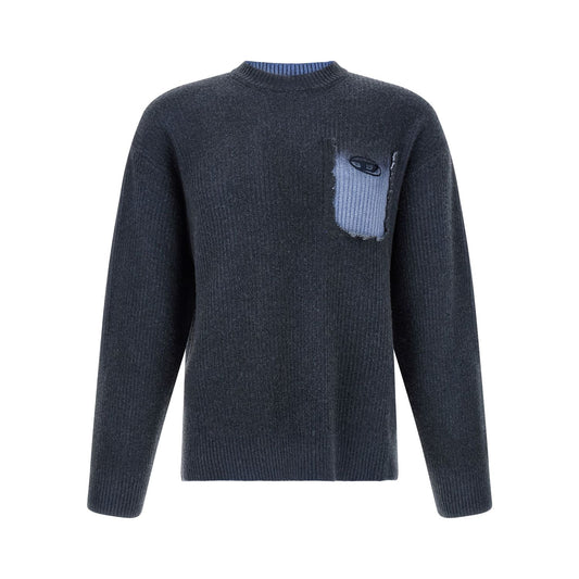 Diesel Blue Wool Cardigan