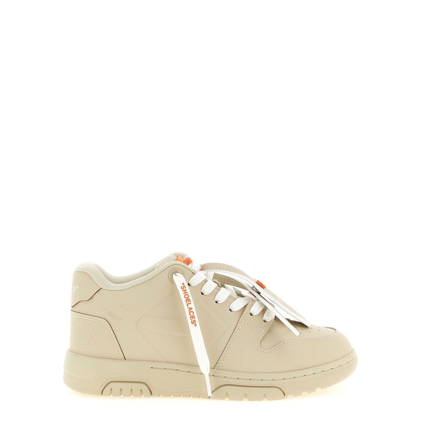 Off-White Beige Plastic Athletic Sneakers