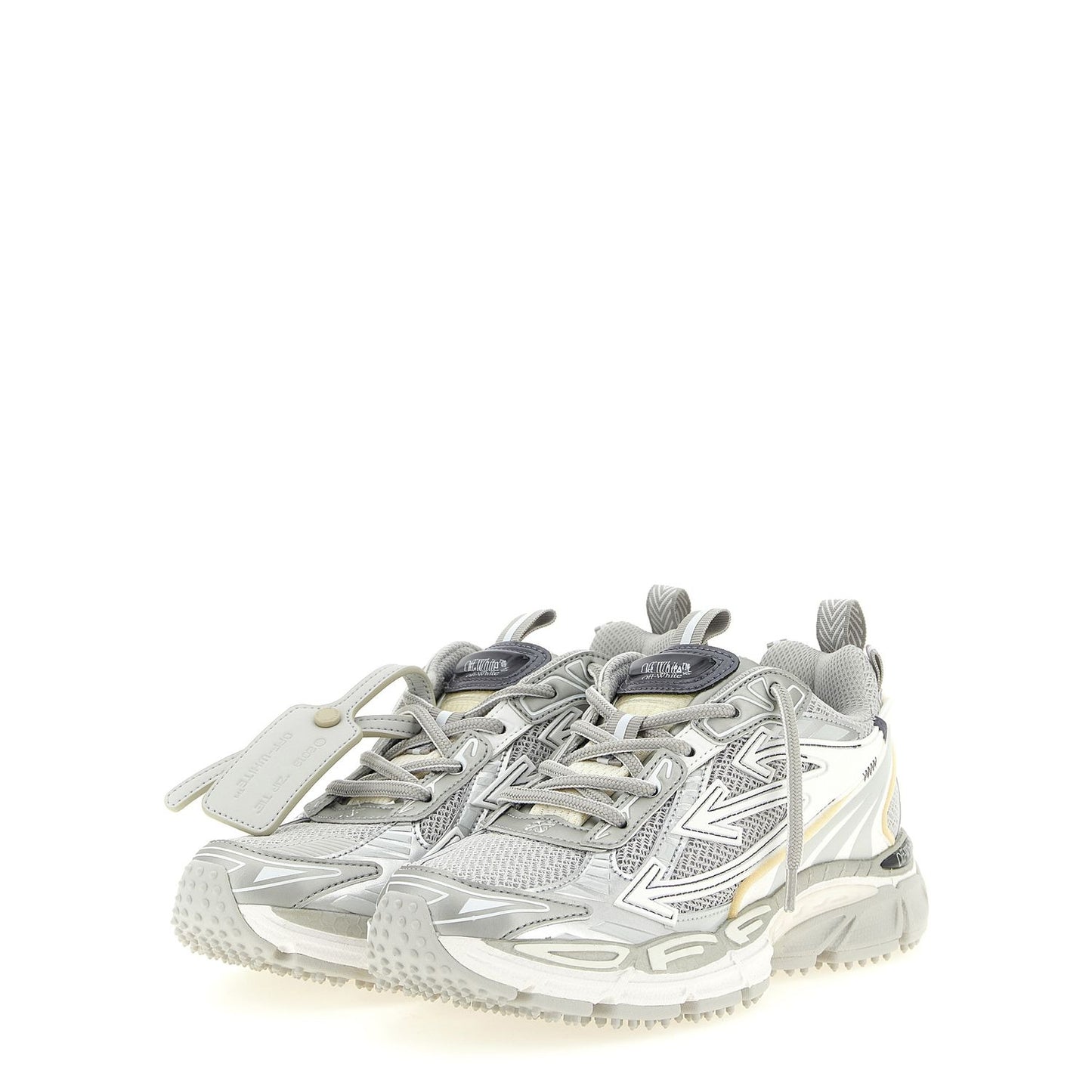 Off-White Gray Polyethylene Athletic Sneakers