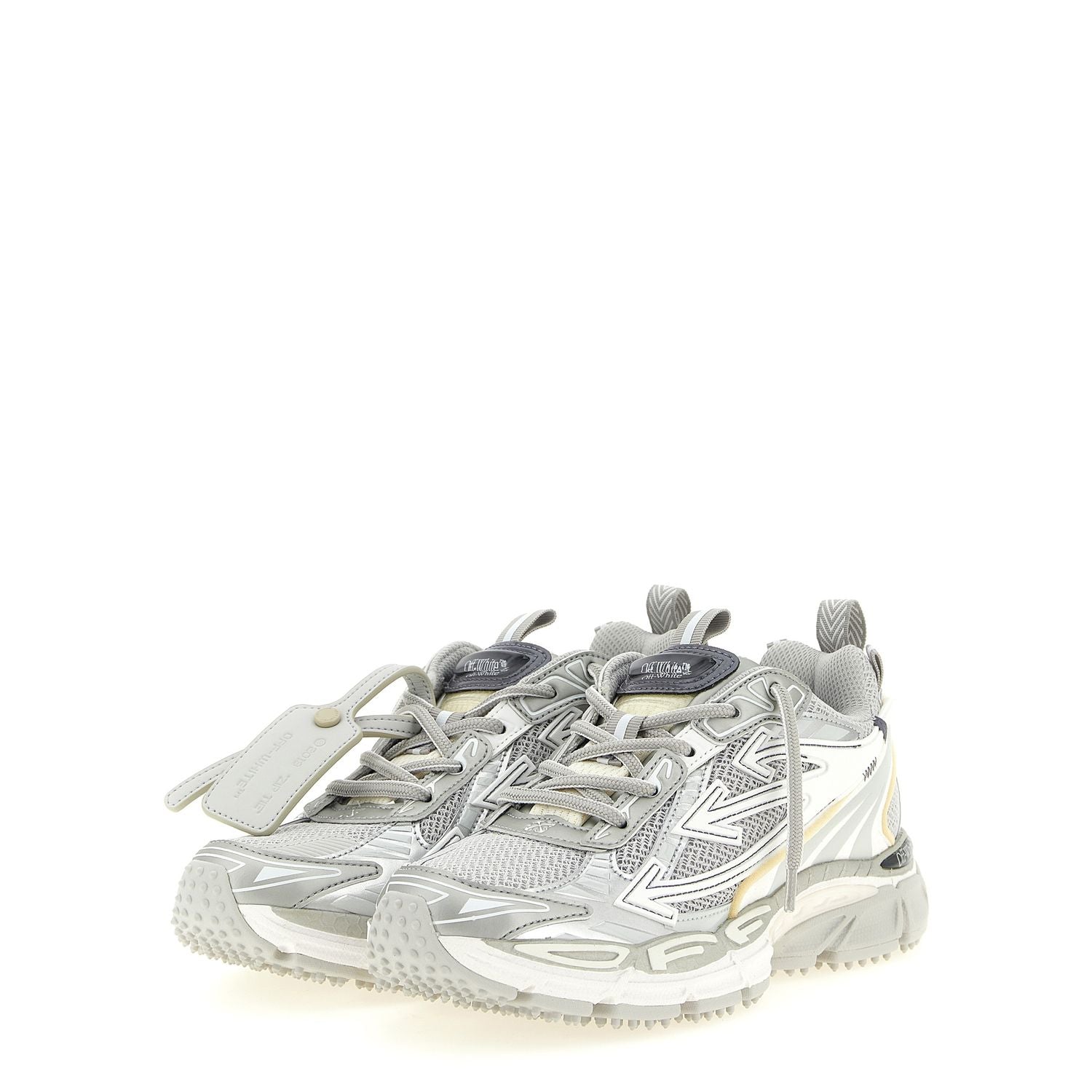 Off-White Gray Polyethylene Athletic Sneakers