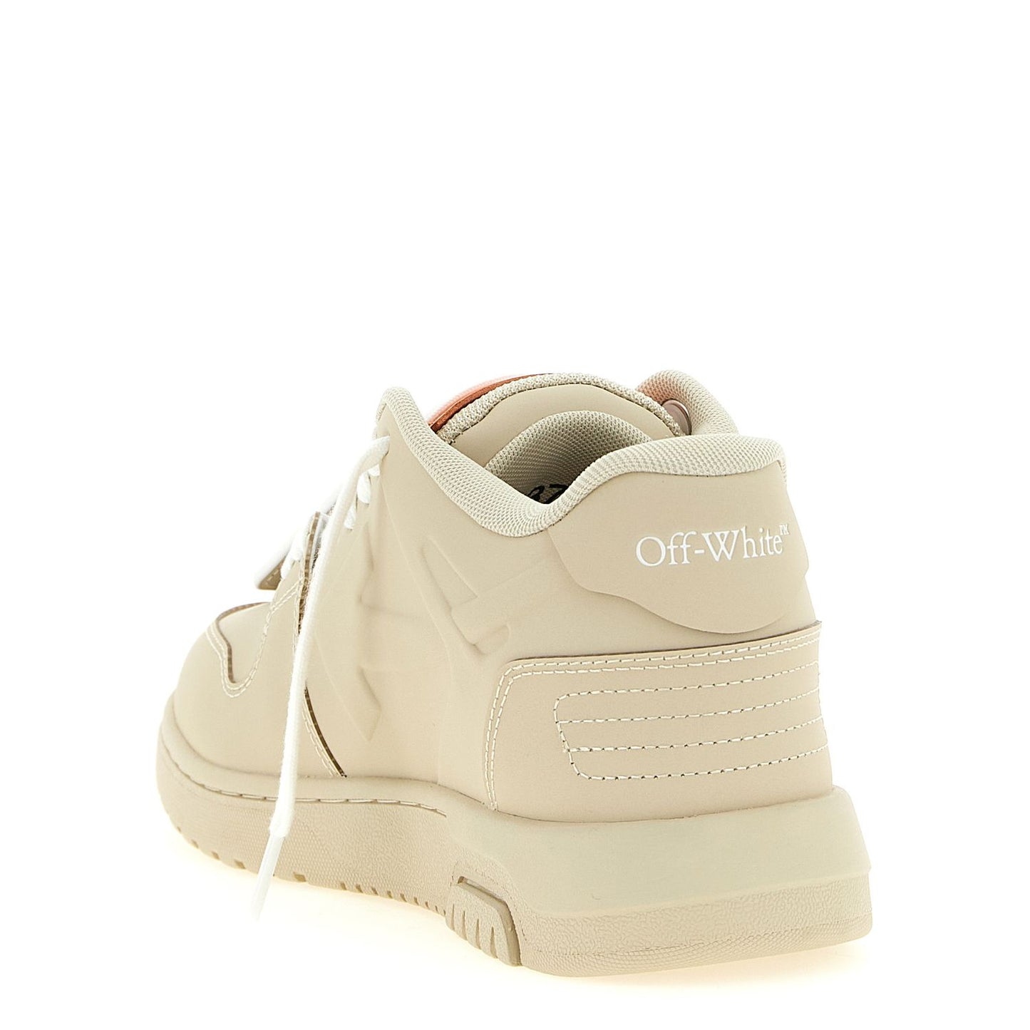 Off-White Beige Plastic Athletic Sneakers