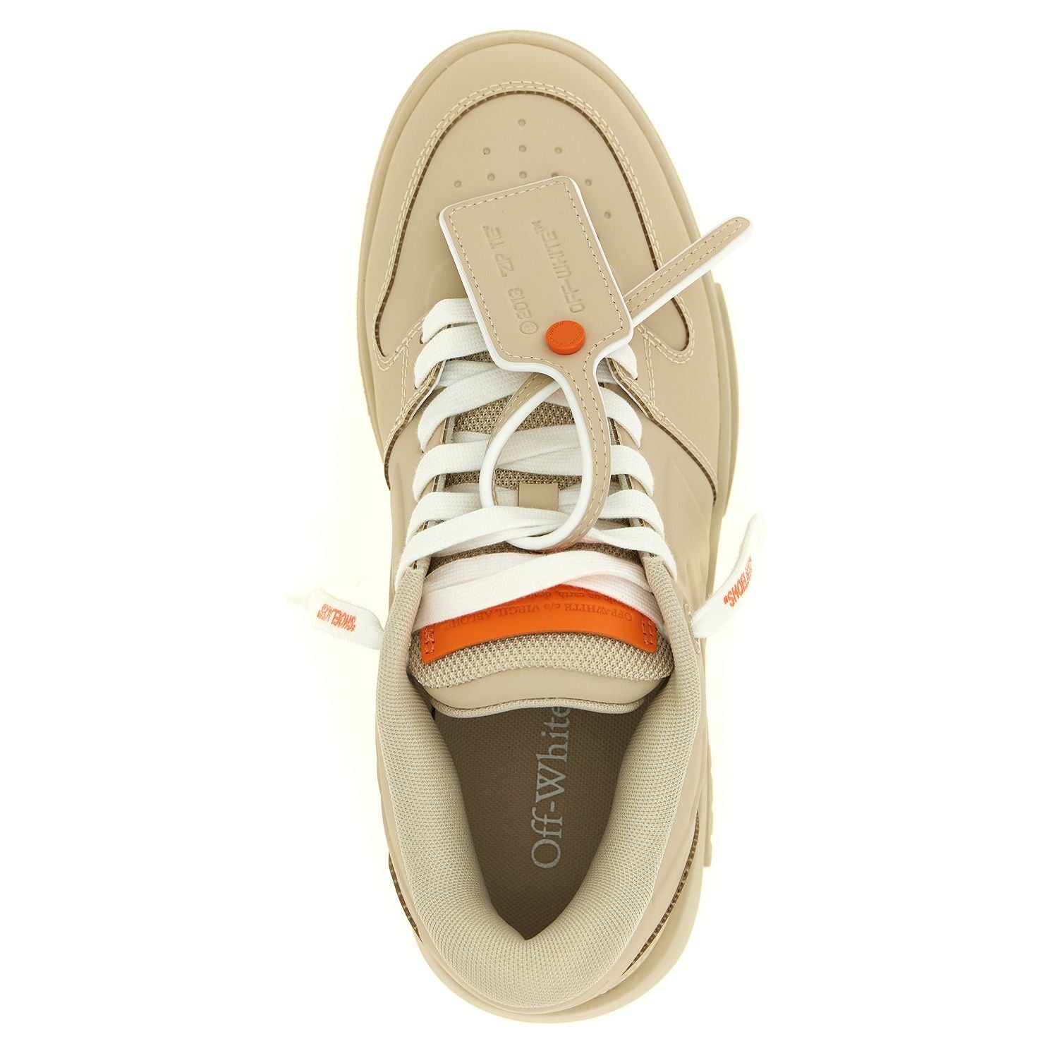 Off-White Beige Plastic Athletic Sneakers