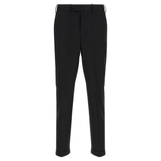 PT Torino Black Virgin Wool Dress Pants