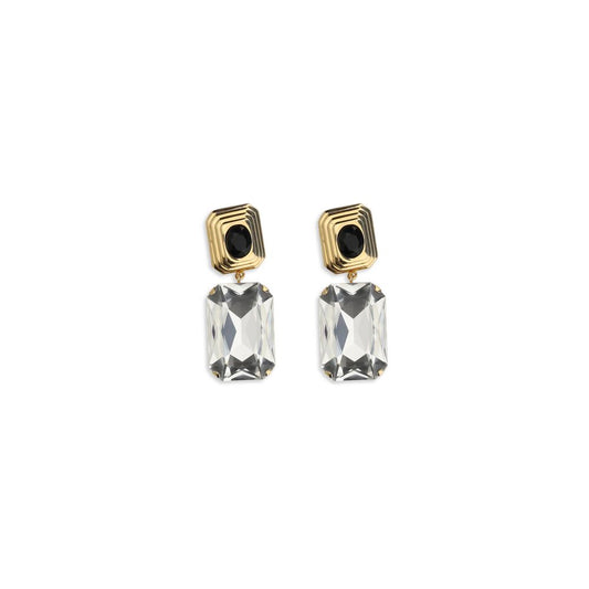 Alessandra Rich Gold Glass Earrings