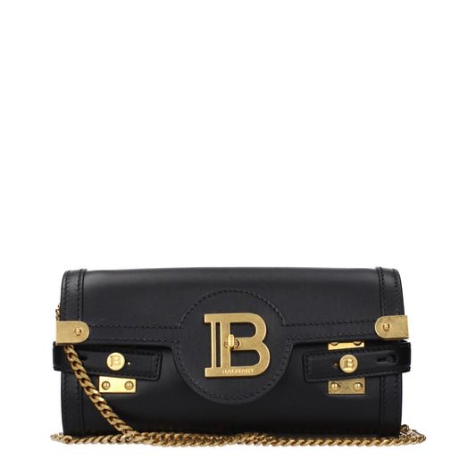 Balmain Black Leather Clutch Bag