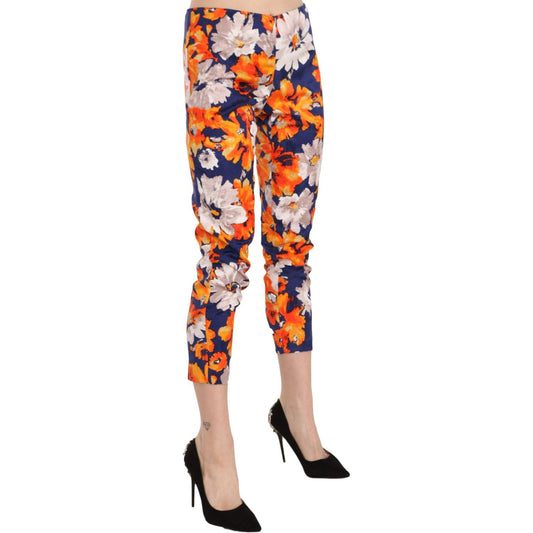 LANACAPRINA Floral Print Skinny Mid-Waist Pants LANACAPRINA