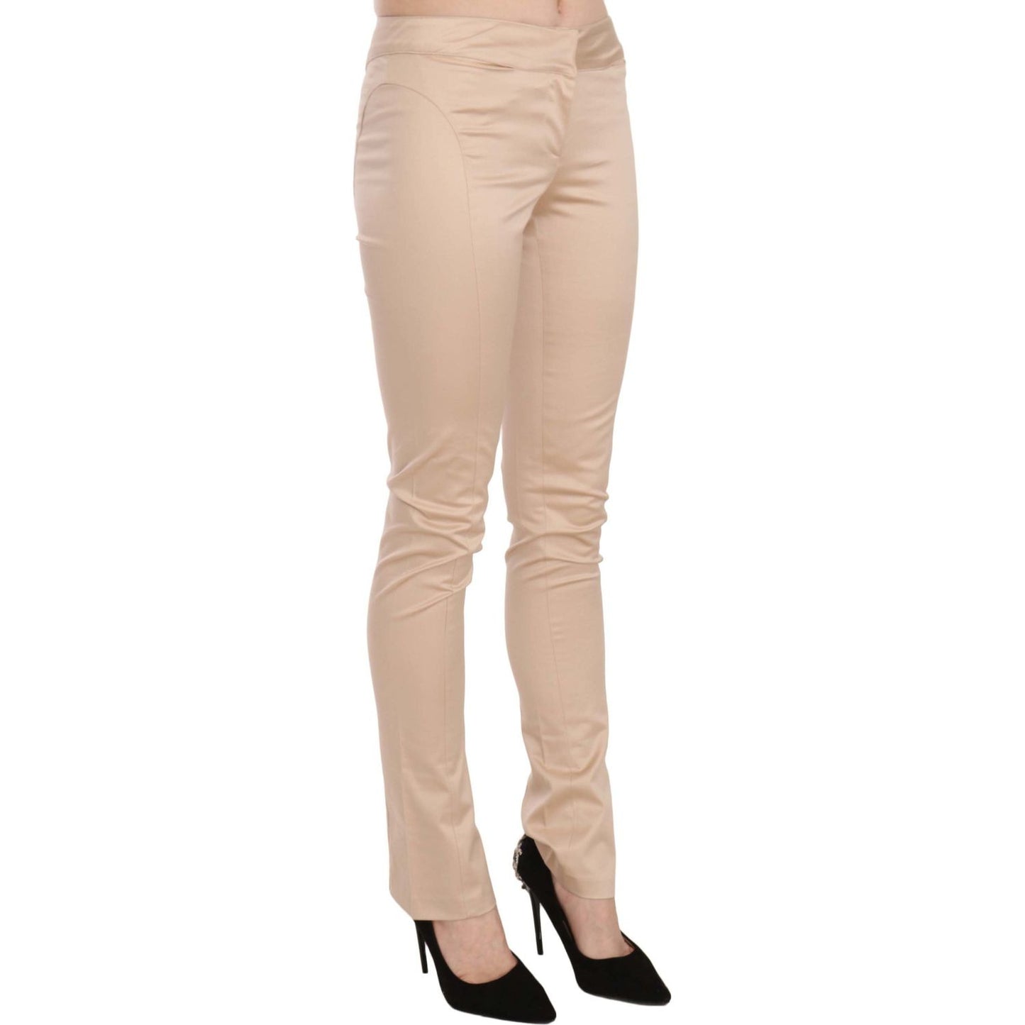 Just Cavalli Elegant Cream Low Waist Skinny Trousers Just Cavalli